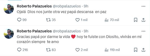 Roberto Palazuelos confirmó la muerte de su padre (Foto: Robpalazuelos / Twitter)