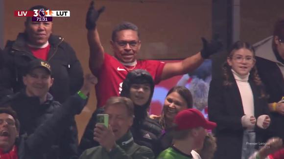 Celebración del gol del papá de Luis Díaz del Liverpool en la Premier League. (Vídeo: X).