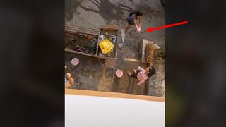 Se pasó de fuerza: niña le ‘estrelló’ un globo de agua a su amiga en la cara y es viral [VIDEO]