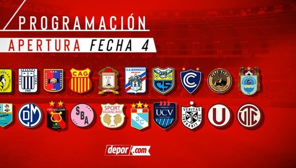 Así será la programación de la fecha 4 del Torneo Apertura de la Liga 1. (Diseño Depor)