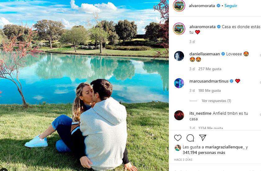 La publicación viral de Morata en redes sociales.