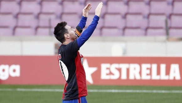 Lionel Messi le rindió un gran homenaje a Diego Armando Maradona. (Foto: EFE)