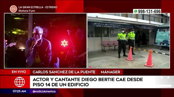 Manager de Diego Bertie habla del accidente del actor