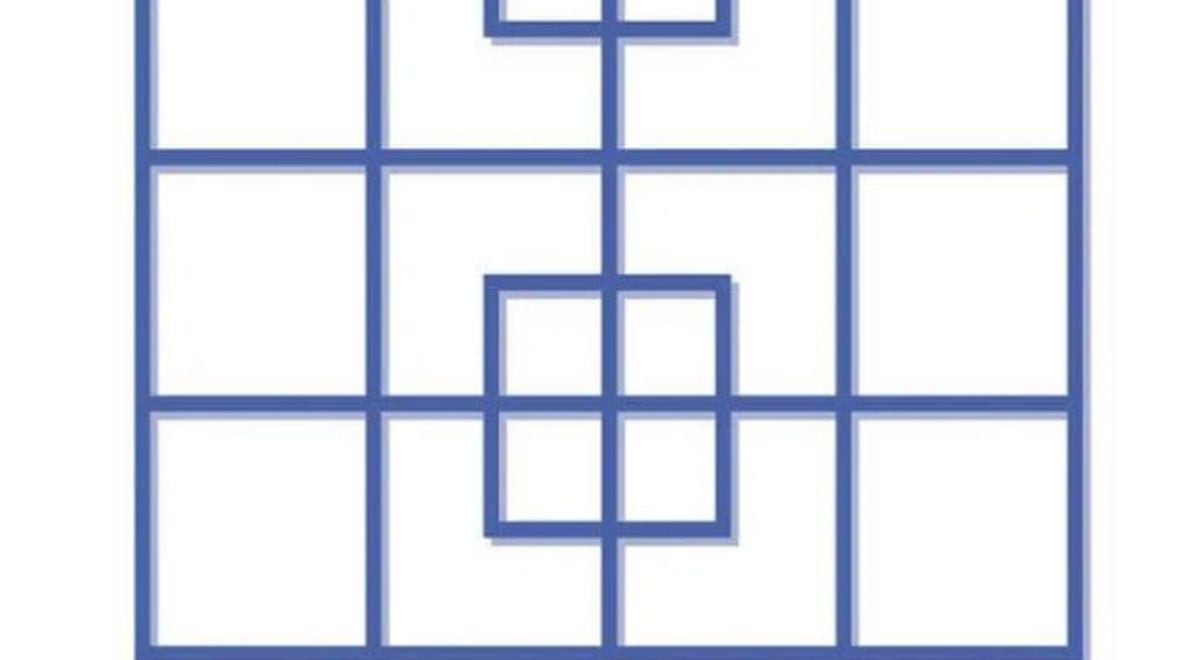 ¿Puedes adivinar cuántos cuadrados hay en total en la imagen? (Foto: Facebook/Captura)