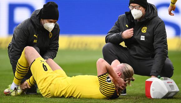 Erling Haaland salió lesionado el sábado del partido del Borussia Dortmund. (Foto: Getty Images)
