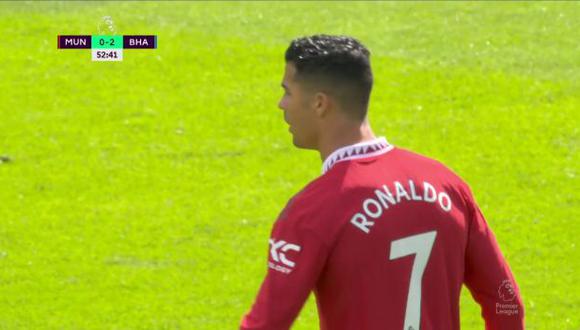 Cristiano Ronaldo ingresó en el Manchester United vs. Brighton y debutó en la temporada. (Foto: ESPN)