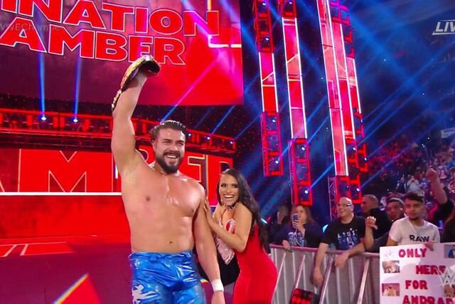 Andrade (con Zelina Vega) derrotó a Humberto Carrilllo y retuvo el título de los Estados Unidos. (Foto: WWE)