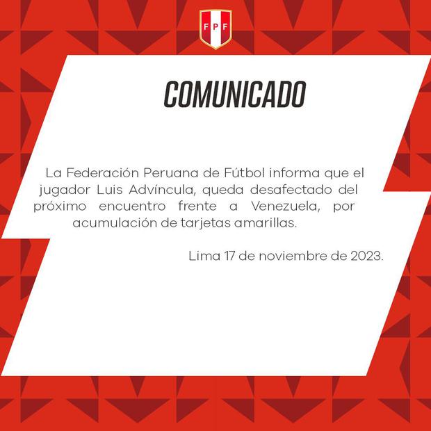 Luis Advíncula fue desconvocado de la Selección Peruana.