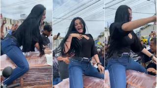 Cumple última voluntad: mujer es viral por bailar reggaeton sobre ataúd de su esposo [VIDEO]