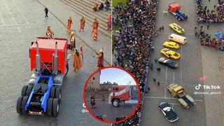 Video Viral: El Inca y Optimus Prime se encontraron en la Plaza Mayor de Cusco