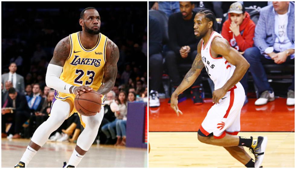 LeBron James de los Lakers y Kawhi Leonard recién fichado por los Clippers. (Getty Images)