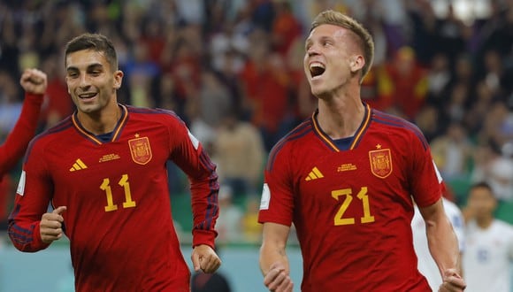Dani Olmo anotó la ventaja de España sobre Costa Rica. (Foto: AFP)