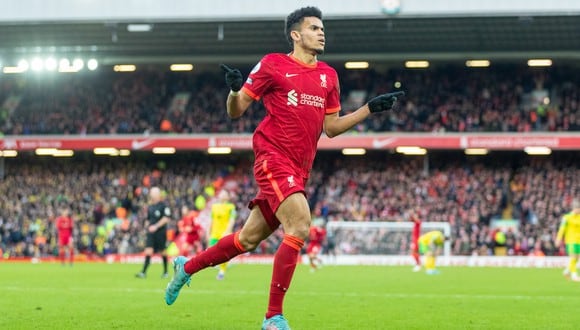 Luis Díaz selló el 3-1 del Liverpool sobre el Norwich con un soberbio gol. (Foto: Liverpool / Twitter)