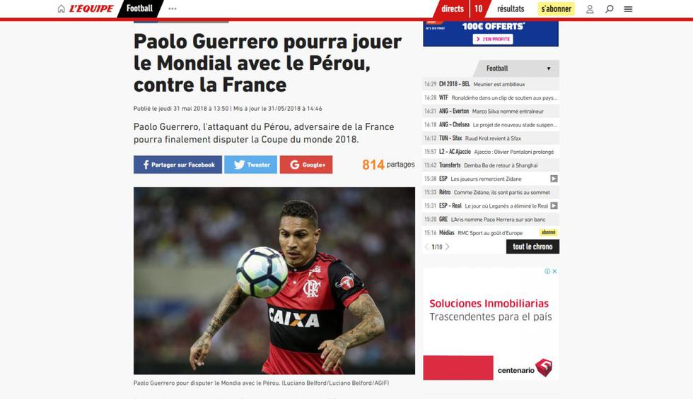 Guerrero va al Mundial: así informó la prensa extranjera sobre el regreso de del delantero a la bicolor