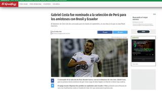 ¿Sorprendidos? La reacción de la prensa chilena tras la convocatoria de Gabriel Costa a la Selección Peruana