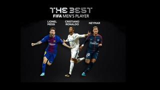 Sin sorpresas: Cristiano Ronaldo, Messi y Neymar candidatos finalistas al premio 'The Best' de la FIFA