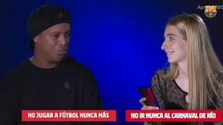 Respuesta inesperada: Ronaldinho tuvo que elegir entre dejar el fútbol o no ir más al carnaval de Río [VIDEO]