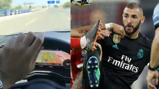 No mide las consecuencias: Karim Benzema se grabó manejando con una mano a 120 km/h [FOTO]