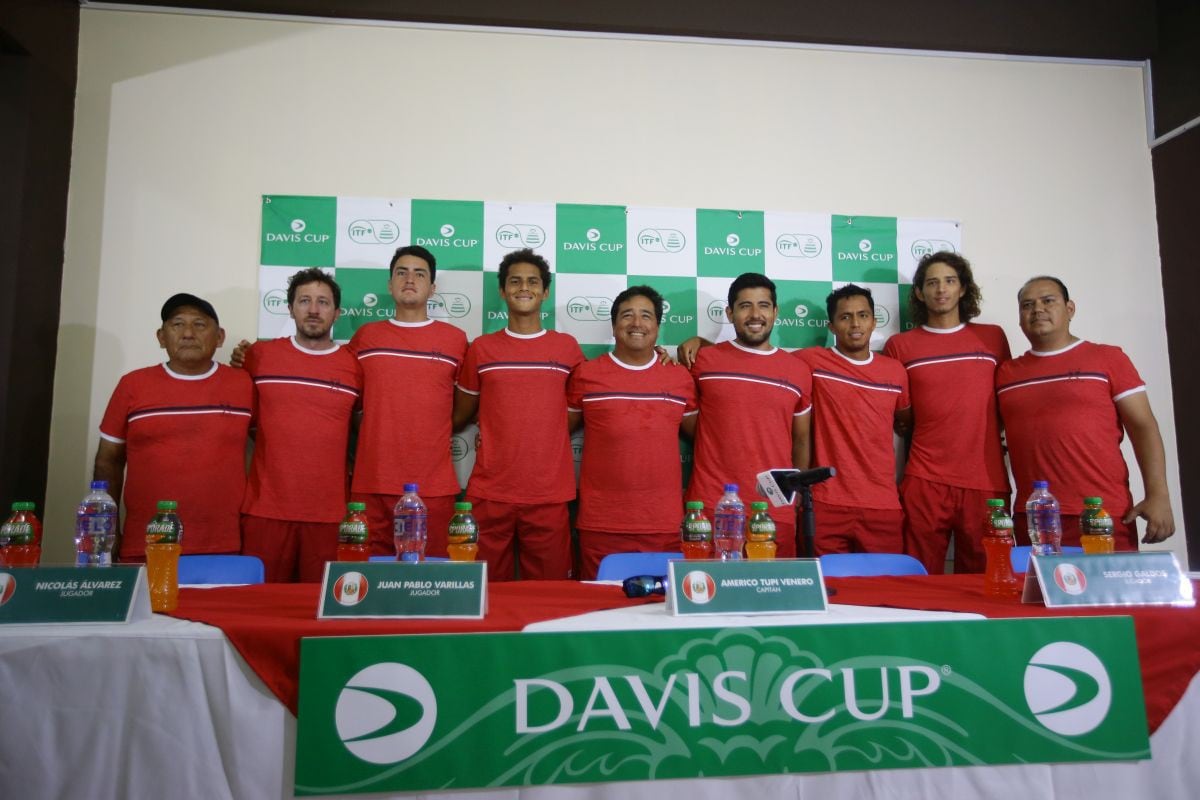 Todo el equipo peruano que nos representará en la Copa Davis. (Foto: Jesús Saucedo/ GEC)