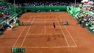 ¡A pura potencia! El tremendo ‘smash’ de Varillas que dejó sin reacción al suizo Sandro Ehrat por Copa Davis [VIDEO]
