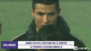 Ramos le explicó a Ronaldo que el árbitro lo perdonó y Cristiano se rió [VIDEO]