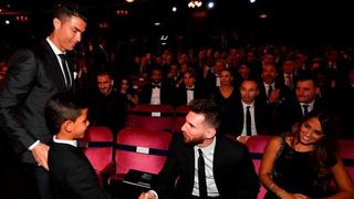 Es su ídolo: el enternecedor rostro del hijo de Ronaldo al saludar a Lionel Messi