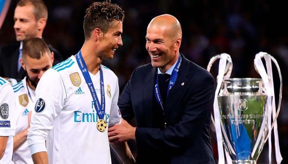 Cristiano Ronaldo y Zinedine Zidane ganaron tres Champions League en el Real Madrid. (AFP)