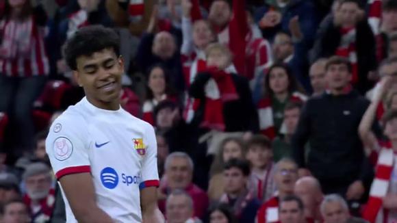 Gol de Lamine Yamal en el 2-1 de Barcelona vs. Athletic Club. (Video: RFEF)