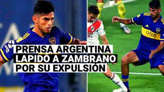Catastrófico: el lapidario puntaje que recibió Zambrano por parte de la prensa argentina tras su expulsión contra River Plate