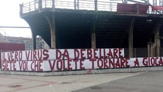 Con pancartas y todo: Ultras del Torino en contra del regreso de la Serie A en pleno coronavirus