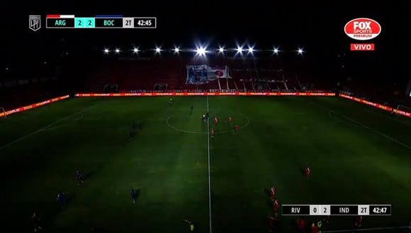 Boca Juniors vs. Argentinos Juniors: apagón en el estadio Diego Maradona. (Foto: captura Fox Sports Premium)