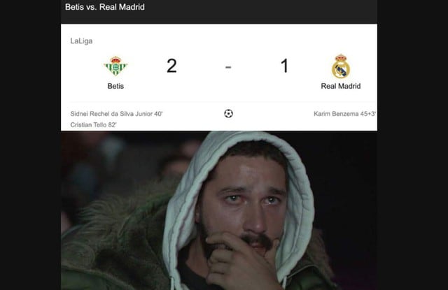 Real Madrid vs. Betis: mira los mejores memes de la derrota 'merengue' por la jornada 27 de LaLiga Santander. (Foto: Facebook)