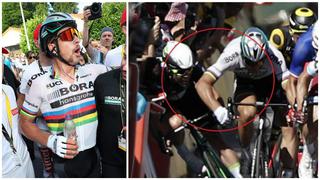 ¡Fuera! Campeón mundial fue expulsado del Tour de Francia por ilegal codazo a rival [VIDEO]