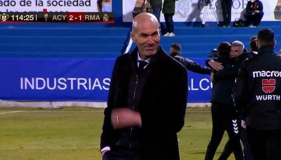 Zinedine Zidane se quedó también sin la Copa del Rey (Foto: Captura)