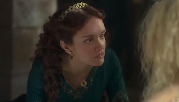 La actriz Olivia Cooke en el papel de la versión adulta de Alicent Hightower en “House of the Dragon” (Foto: HBO)