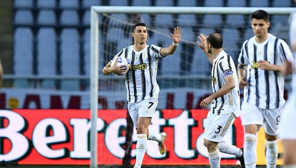 Cristiano Ronaldo marcó un gol en el empate entre Juventus y Torino por Serie A. (Getty)