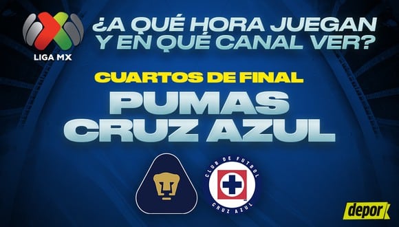 Revisa los horarios de Pumas vs. Cruz Azul por los cuartos de final ida de la Liguilla MX (Foto: Depor)
