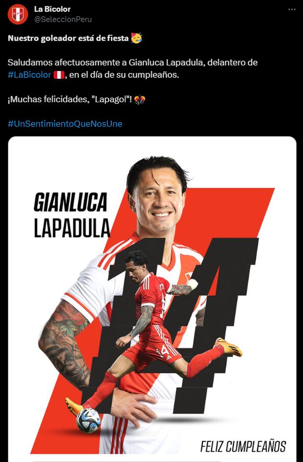Gianluca Lapadula fue saludado por la Selección Peruana. (Foto: Twitter)