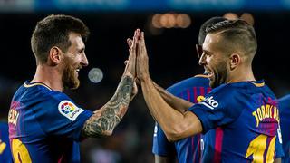 La dupla confiable: brutal asistencia de Messi para que Jordi Alba le empate al Valencia