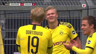 Y así será ahora: Haaland y el distanciamiento social en la celebración del 1-0 del Dortmund vs Schalke [VIDEO]