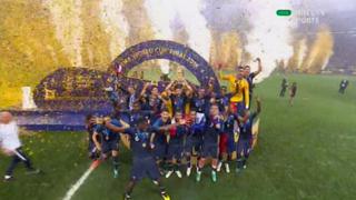 La reacción y celebración de los jugadores tras el título de Francia en Moscú [VIDEO]