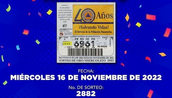 Lotería Nacional de Panamá EN VIVO del 16 de noviembre: resultados del Sorteo Miercolito (Foto: @lnbp).