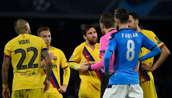 Barcelona y Napoli empataron 1-1 en la ida en el San Paolo. (Foto: AFP)