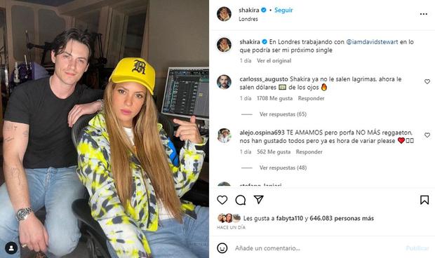 La publicación de la colombiana con Stewart (Foto: Shakira / Instagram)
