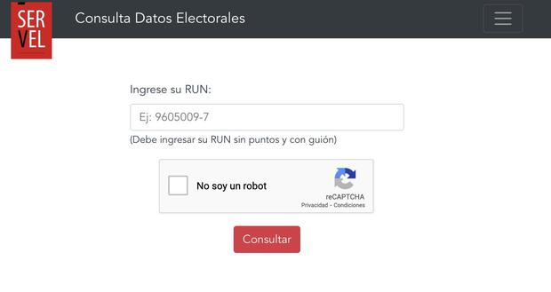 Página web del Servicio Electoral de Chile (Foto: Servel)