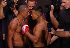 ¡Se sintió la tensión! Peruano Carlos Huachín tuvo careo con brasileño Raoni Barcelos previo al UFC 237 [VIDEO]
