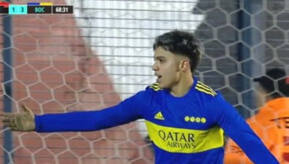 Exequiel Zeballos colocó el 3-1 de Boca vs. Barracas. (Foto: Captura ESPN)