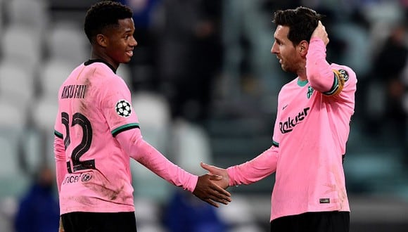 Ansu Fati y Lionel Messi jugaron juntos en el Barcelona hasta mediados de 2021. (Foto: Getty Images)