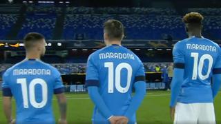 Jugadores del Napoli saltaron al campo a enfrentar la Europa League con la camiseta ‘10′ de Maradona [VIDEO]