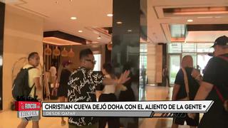 El apoyo a Christian Cueva a su salida del hotel de concentración de la Selección Peruana